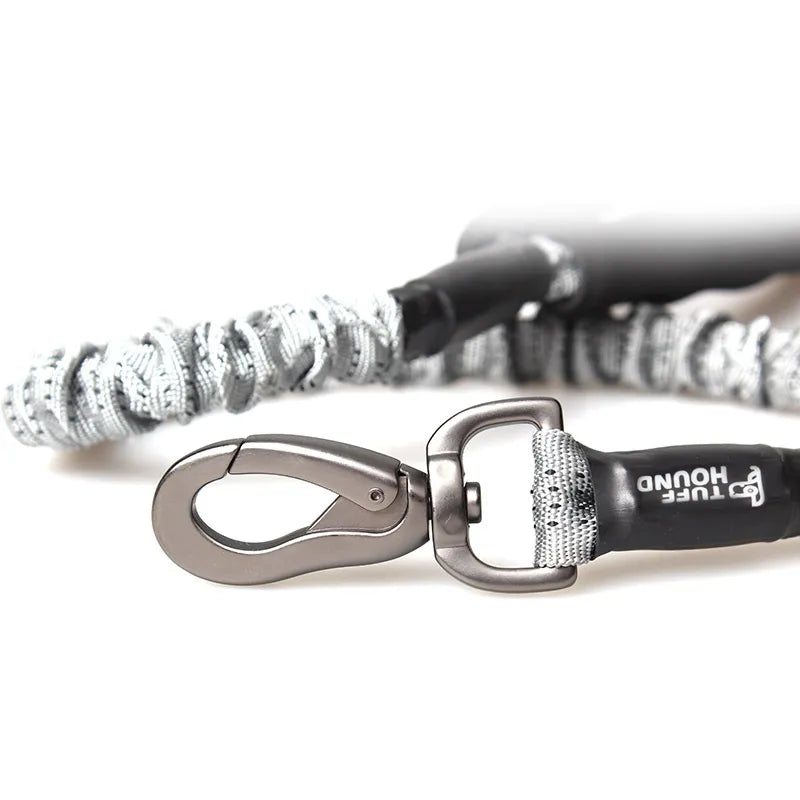 Shock-absorbing dog leash for large dogs