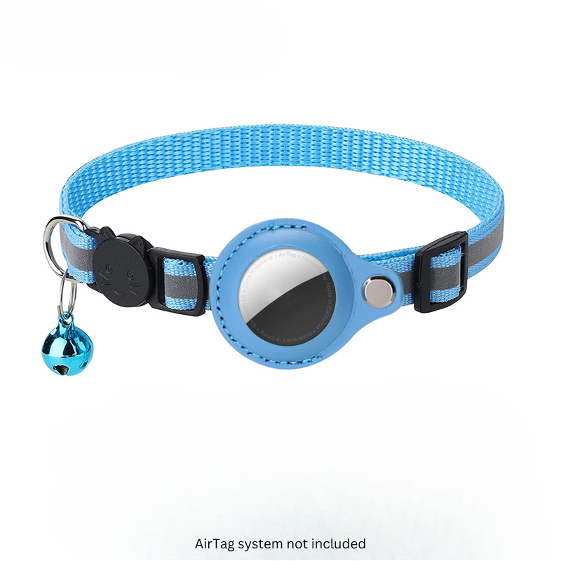 Cat collar with AirTag holder and reflective tape