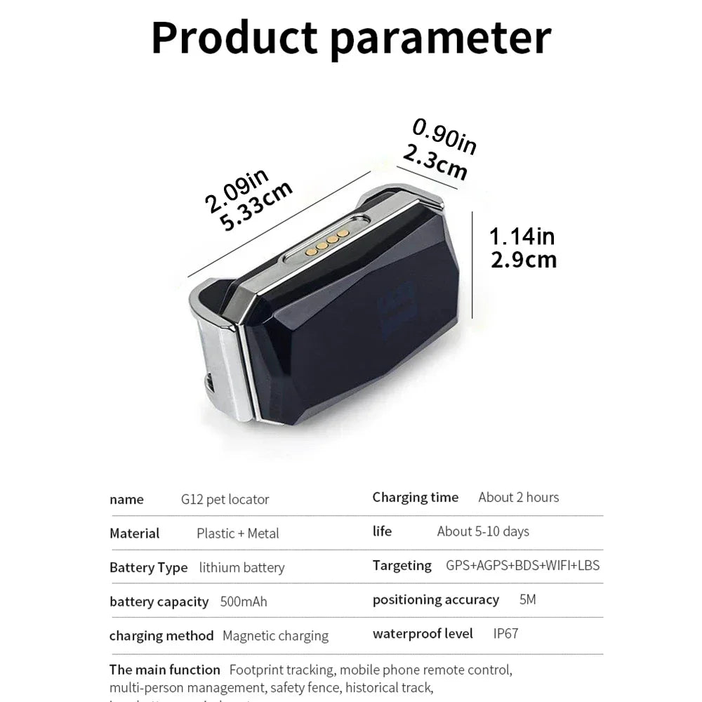 Genuine GPS tracker for pets ‘Spie’ incl. tracking data storage