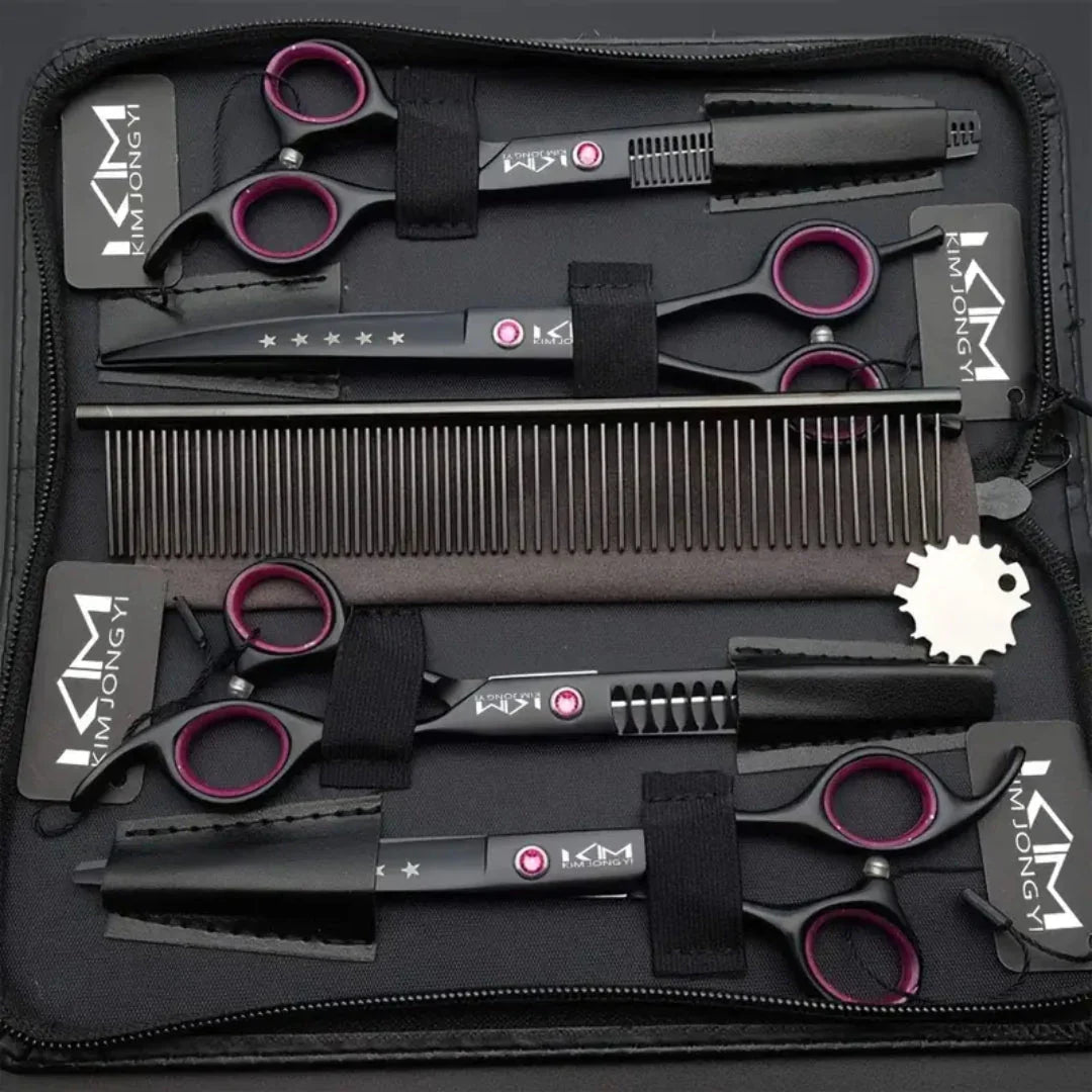 Professional dog grooming and trimming set