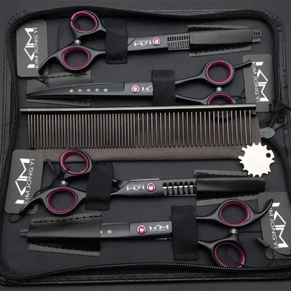 Professional dog grooming and trimming set