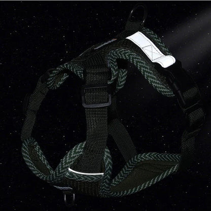 Dog harness with lead for small dogs with reflector
