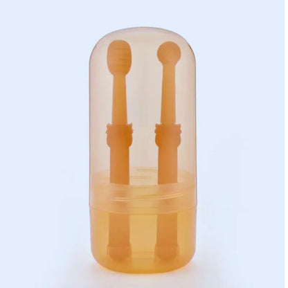 Silicone dog toothbrush set with travel case