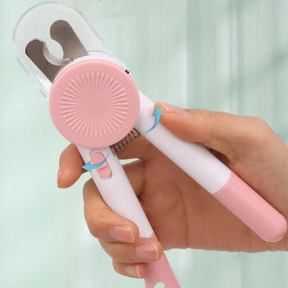 Claw clippers for dogs and cats with safety cap and non-slip handle