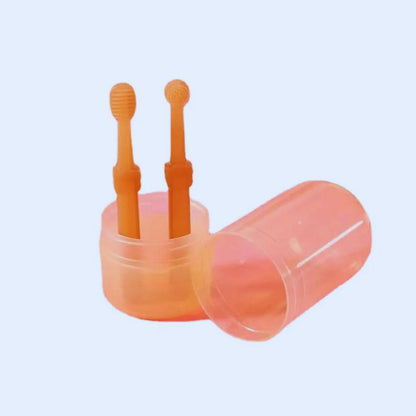 Silicone dog toothbrush set with travel case