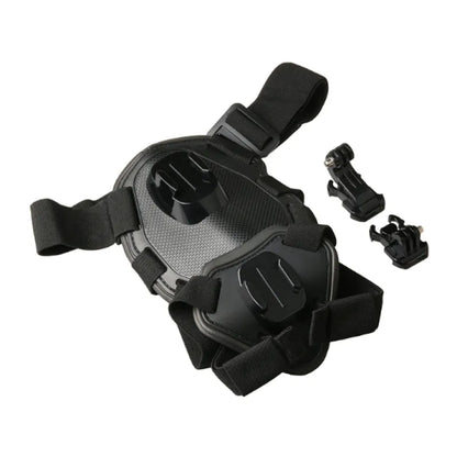 Action camera harness for dogs with holder for chest and back