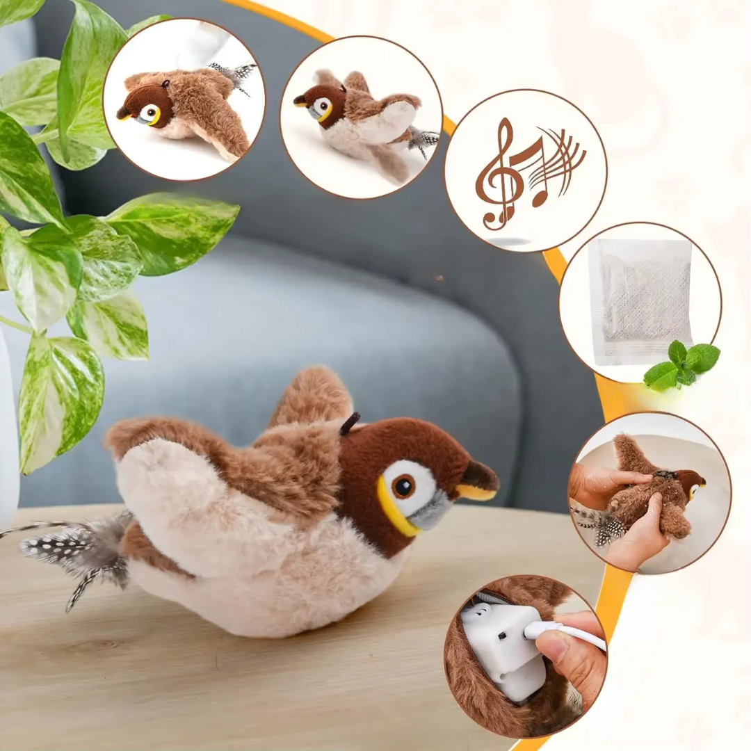 Fluttering bird cat toy
