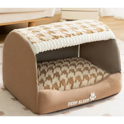 Cosy plush dog house
