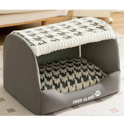 Cosy plush dog house