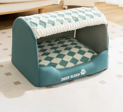 Cosy plush dog house
