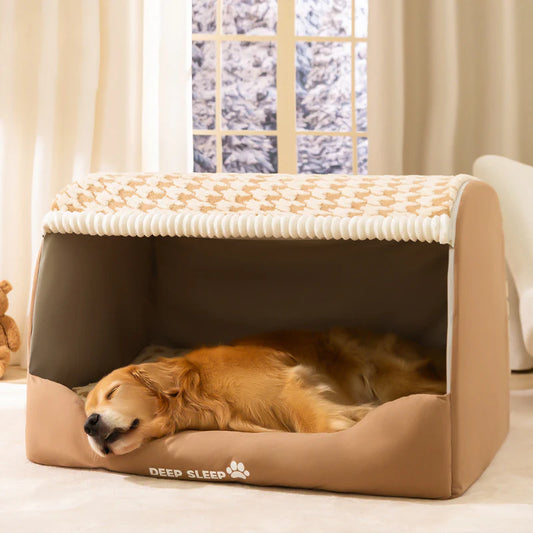 Cosy plush dog house