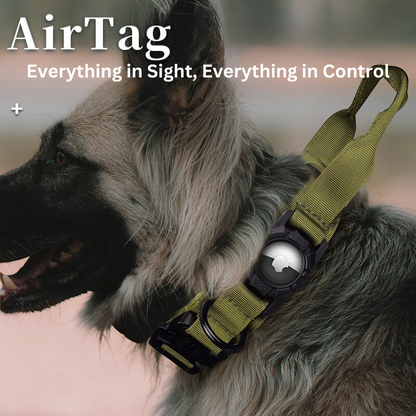 Tactical dog collar, suitable for Apple AirTag tracking device