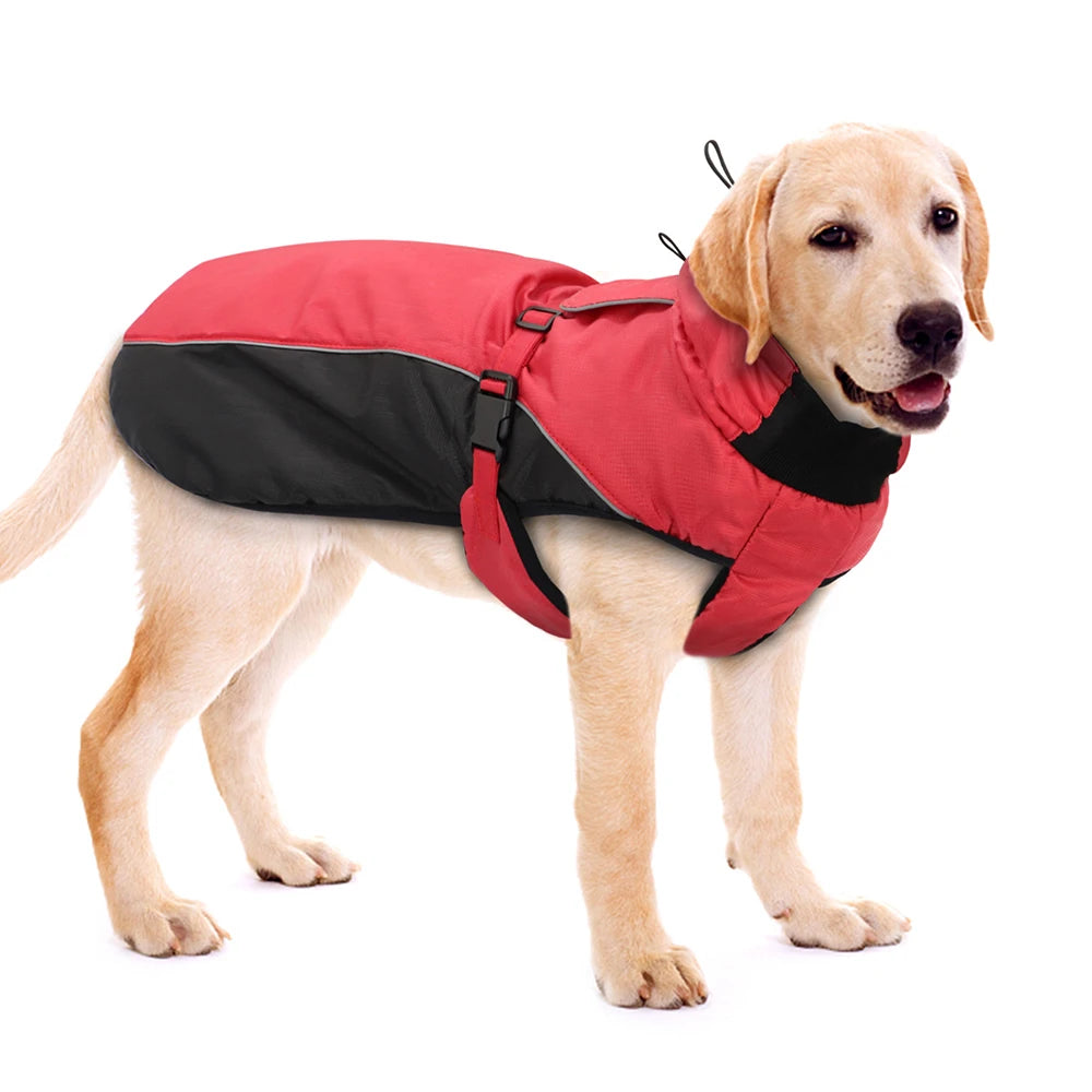 Waterproof raincoat for dogs, including suitability for dog harnesses "Storm Protection+"