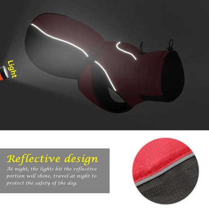 Waterproof raincoat for dogs, including suitability for dog harnesses "Storm Protection+"