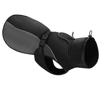 Waterproof raincoat for dogs, including suitability for dog harnesses "Storm Protection+"