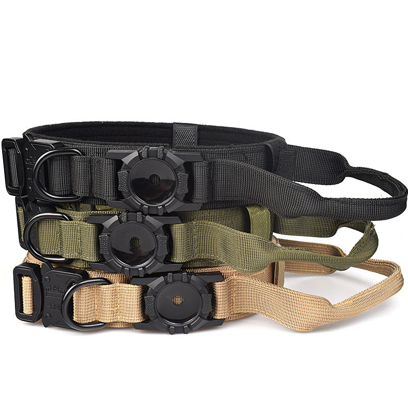 Tactical dog collar, suitable for Apple AirTag tracking device