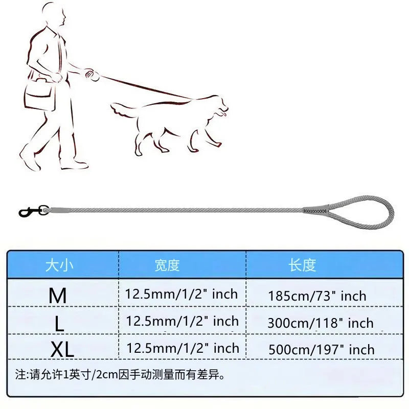 Dog leash made from durable nylon rope for safe handling