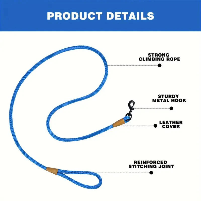 Dog leash made from durable nylon rope for safe handling