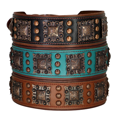 Luxury spiked leather dog collar for large dogs