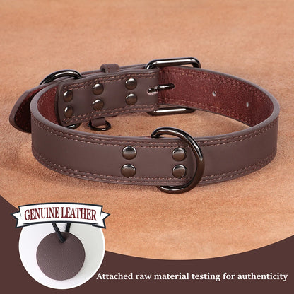 Pet-Fix soft genuine leather dog collar, Artico