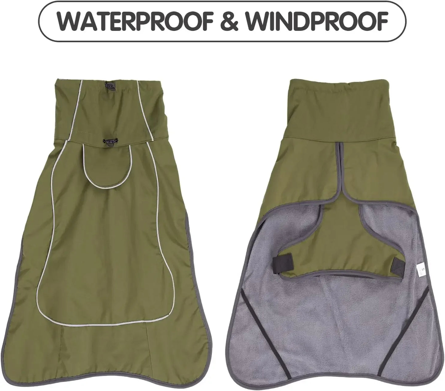 Winter clothing for dogs Windproof vest, with harness or opening for existing harnesses. Small to large dogs