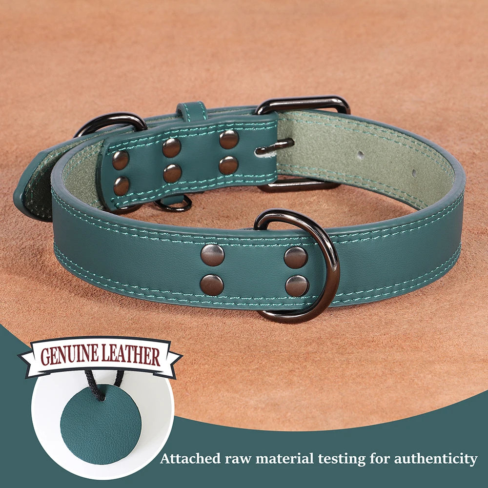 Pet-Fix soft genuine leather dog collar, Artico