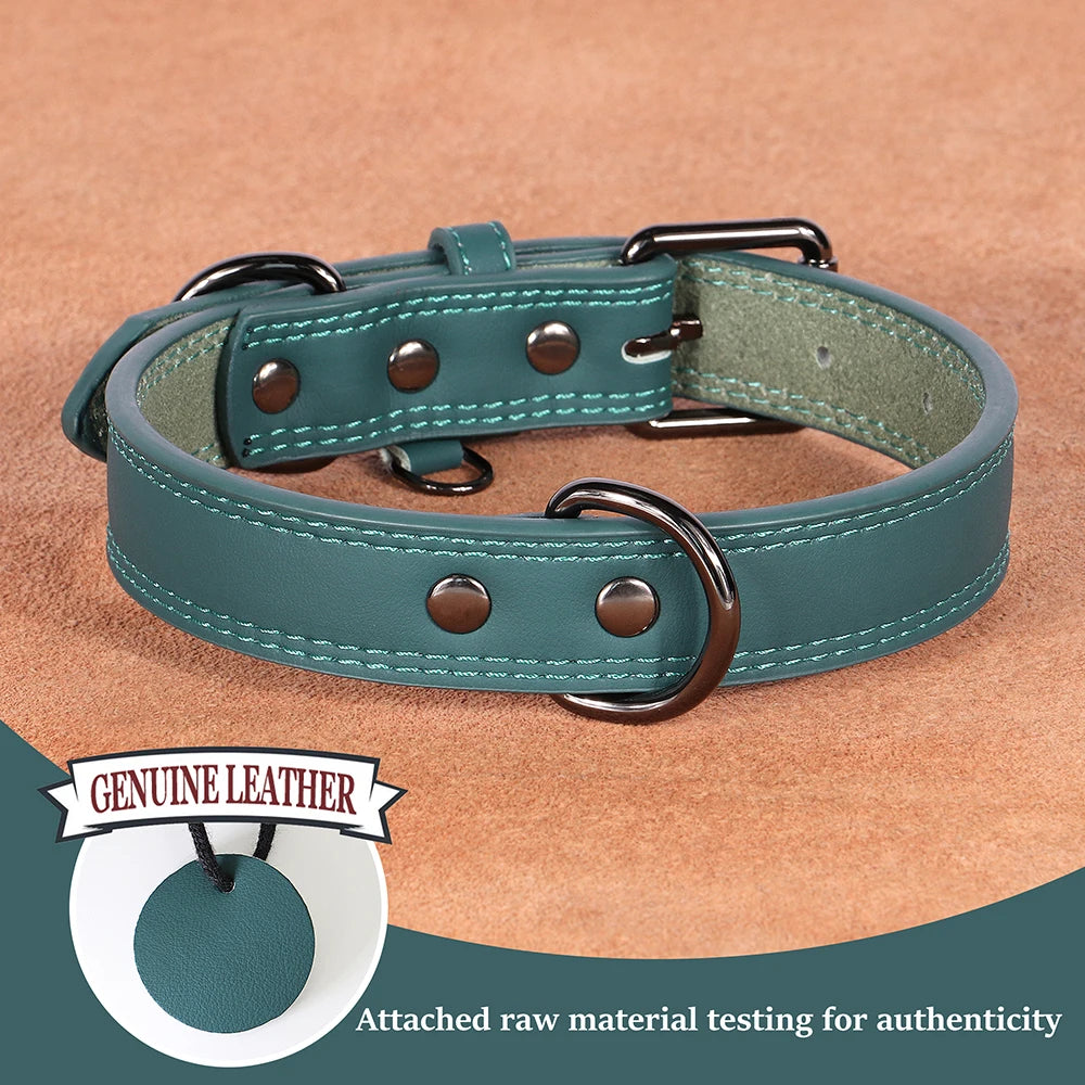 Pet-Fix soft genuine leather dog collar, Artico