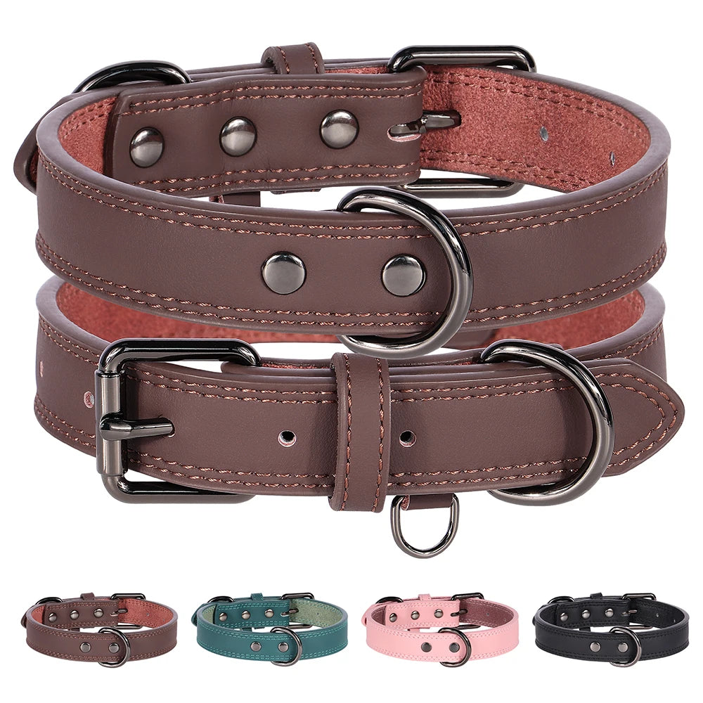 Pet-Fix soft genuine leather dog collar, Artico