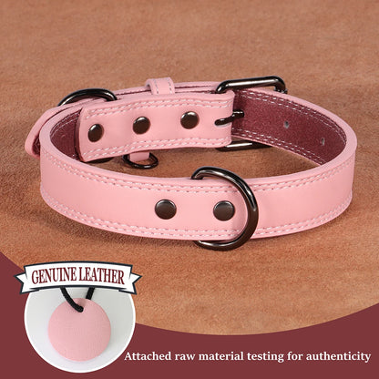 Pet-Fix soft genuine leather dog collar, Artico