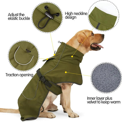 Winter clothing for dogs Windproof vest, with harness or opening for existing harnesses. Small to large dogs