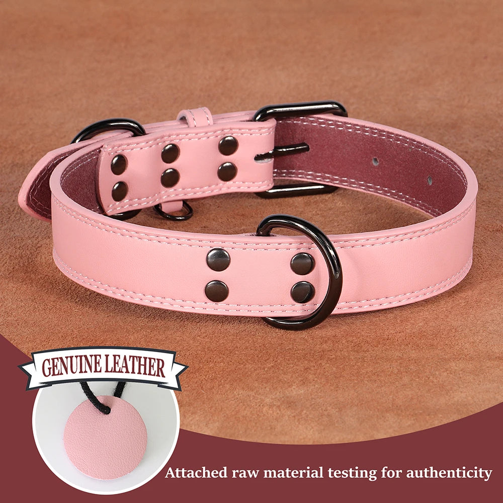Pet-Fix soft genuine leather dog collar, Artico