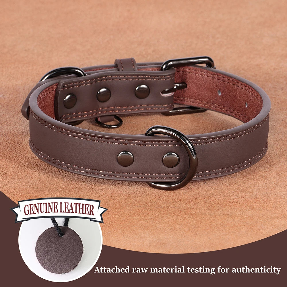 Pet-Fix soft genuine leather dog collar, Artico