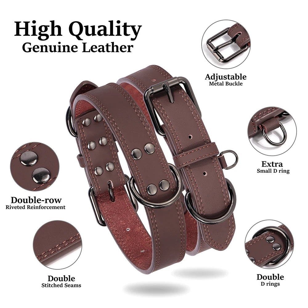 Pet-Fix soft genuine leather dog collar, Artico