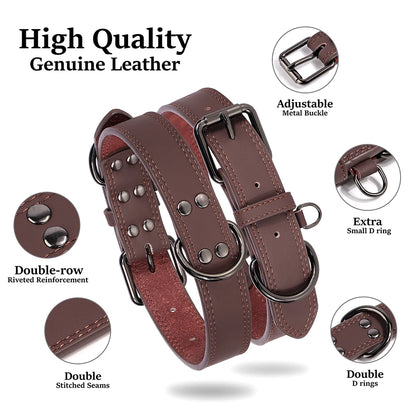 Pet-Fix soft genuine leather dog collar, Artico