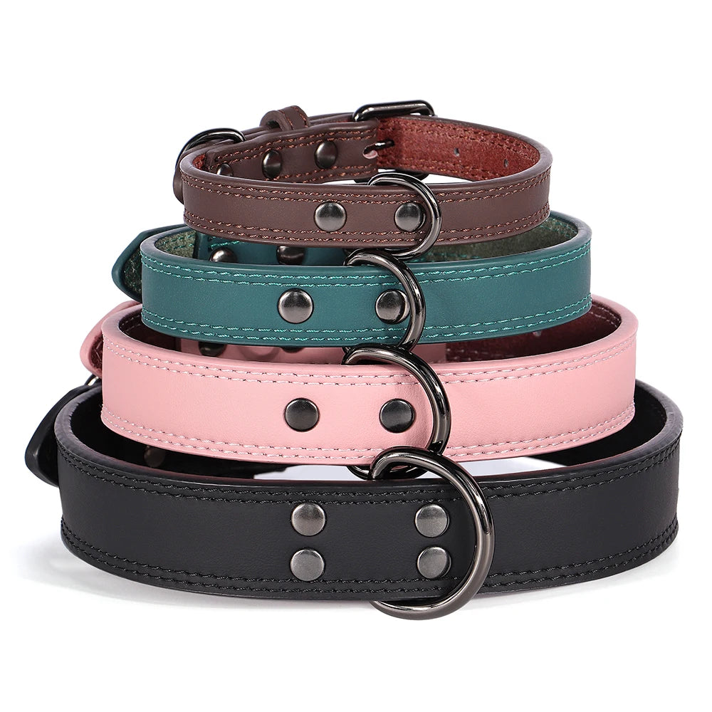 Pet-Fix soft genuine leather dog collar, Artico