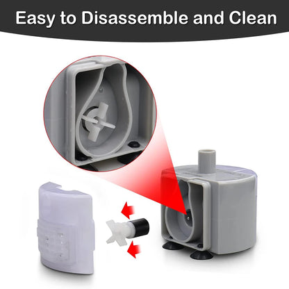 Water Pump For Pet Fountain Stainless Steel  TyP-SMA-800 Ultra-Quiet USB,No Plug Only Water Pump