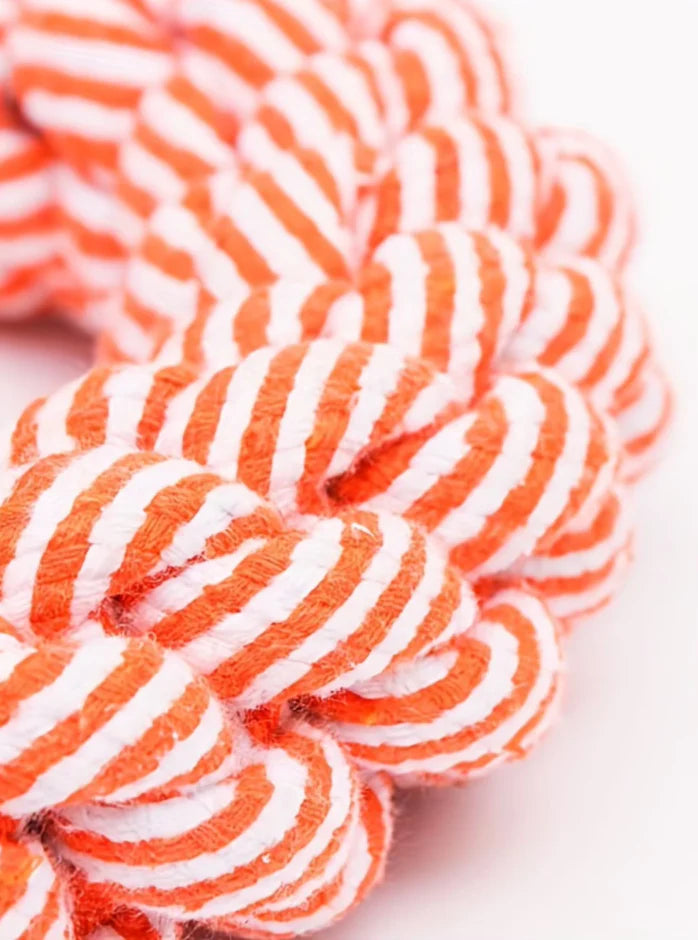 Robust chewing ring for dogs - Natural rope toy for healthy gums
