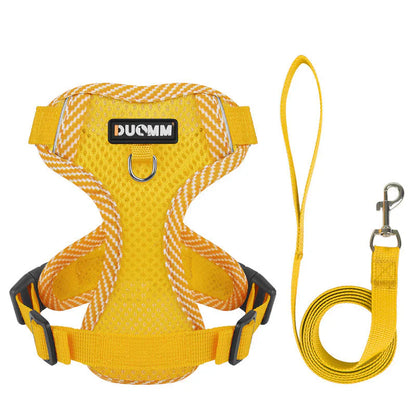Dog harness with lead for small dogs with reflector
