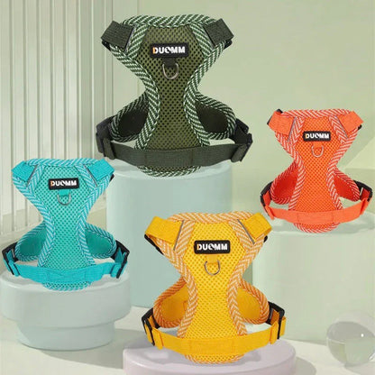 Dog harness with lead for small dogs with reflector